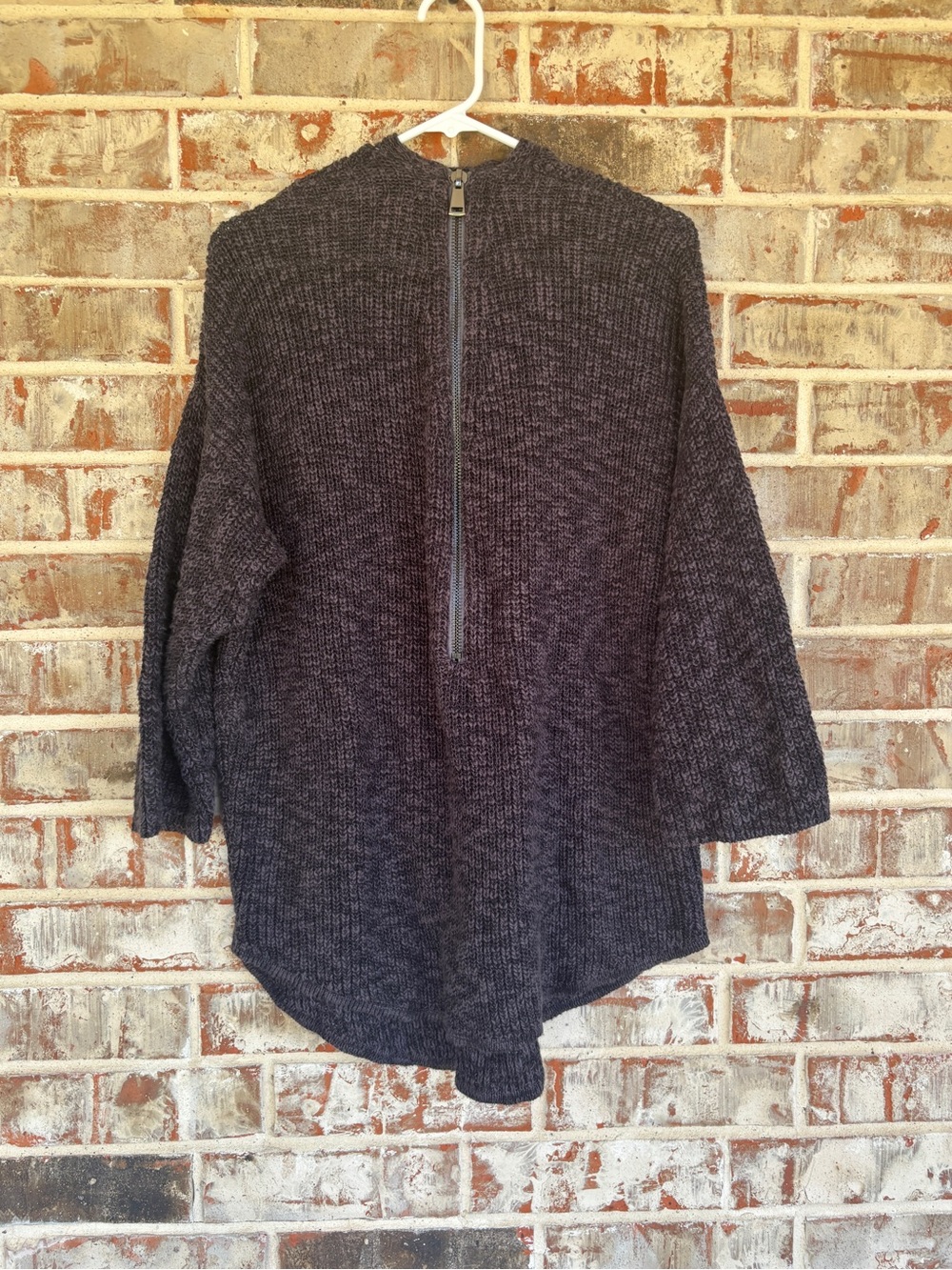 ABS by Allen Schwartz Gray Marled Knit Tunic Sweater